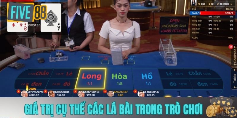 Giá trị cụ thể các lá bài trong trò chơi